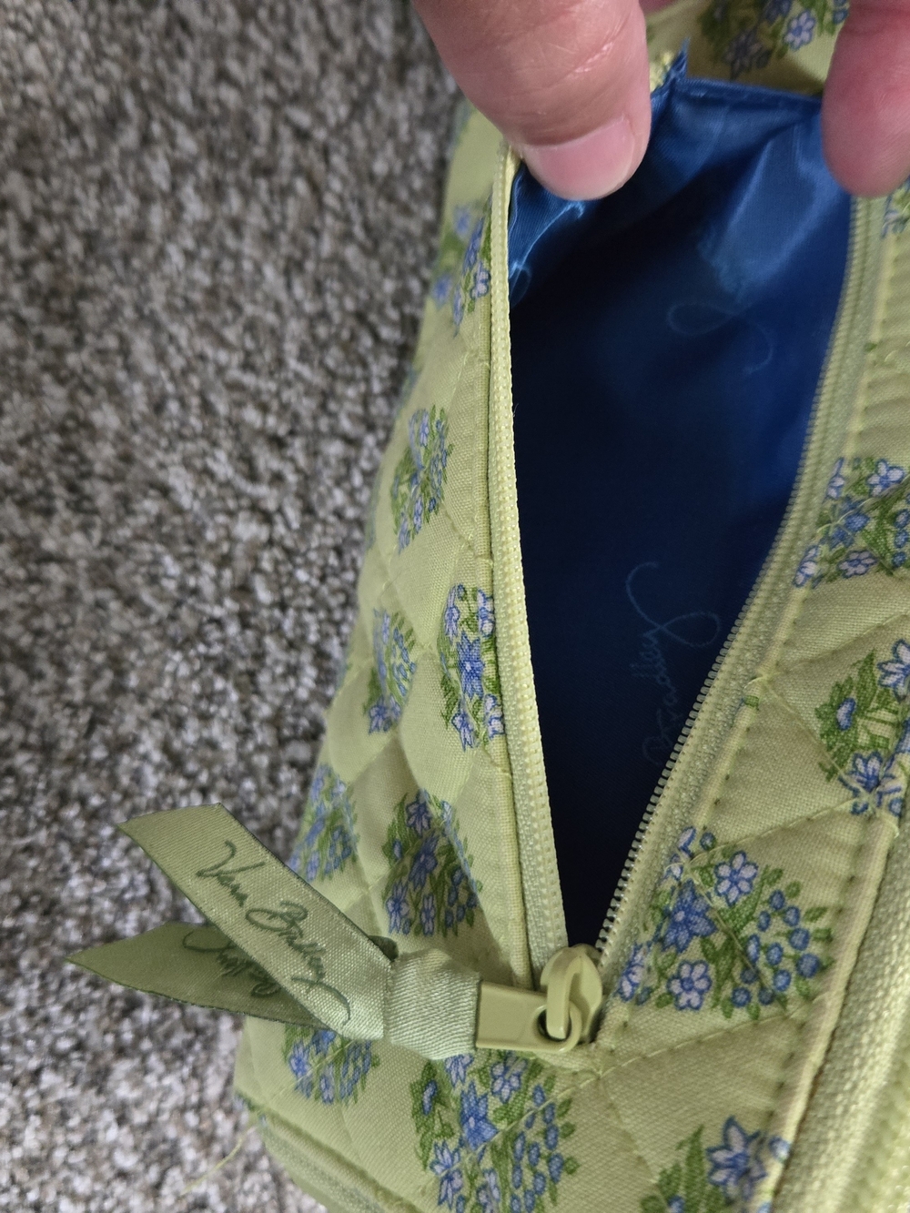 Vera Bradley Lime Green Quilted Floral Wristlet - Picture 6 of 6